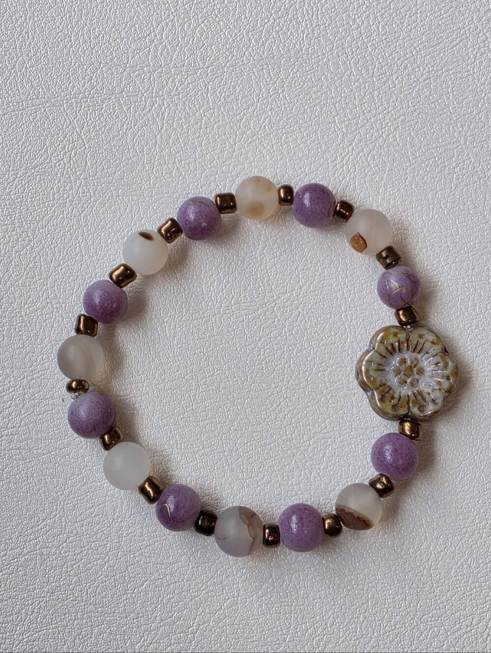 Handcrafted Purple Beaded Bracelet